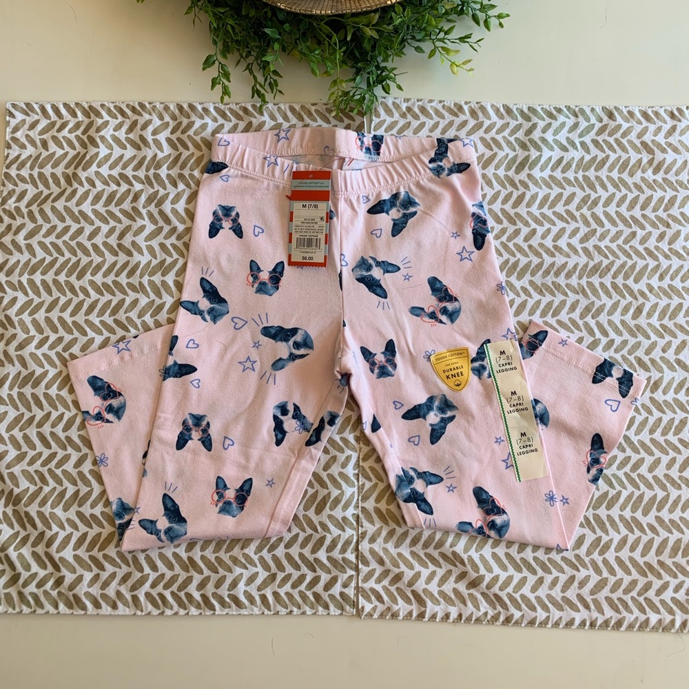 NWT ‼️ Girls Capri Leggings — Frenchie Pattern